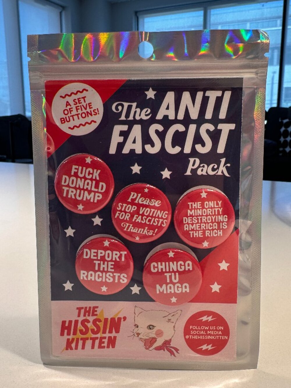 The Hissin' Kitten Anti Fascist Button Magnet Pack (set of 5)